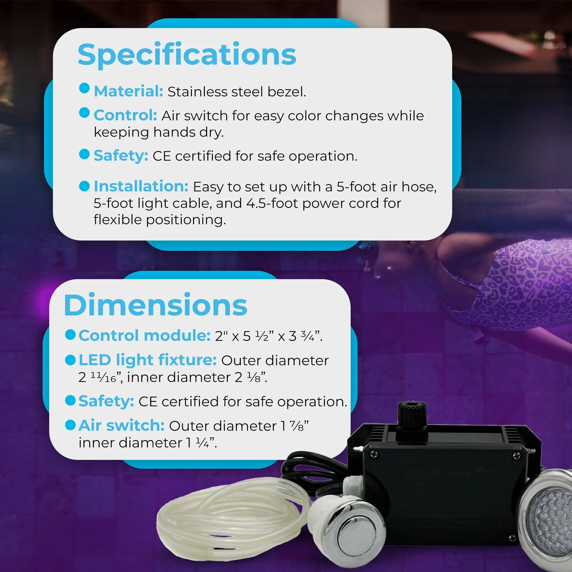 Multi Color LED Light Kit – For Cold Plunges, Ice Bath & Stock Tanks - Image 4